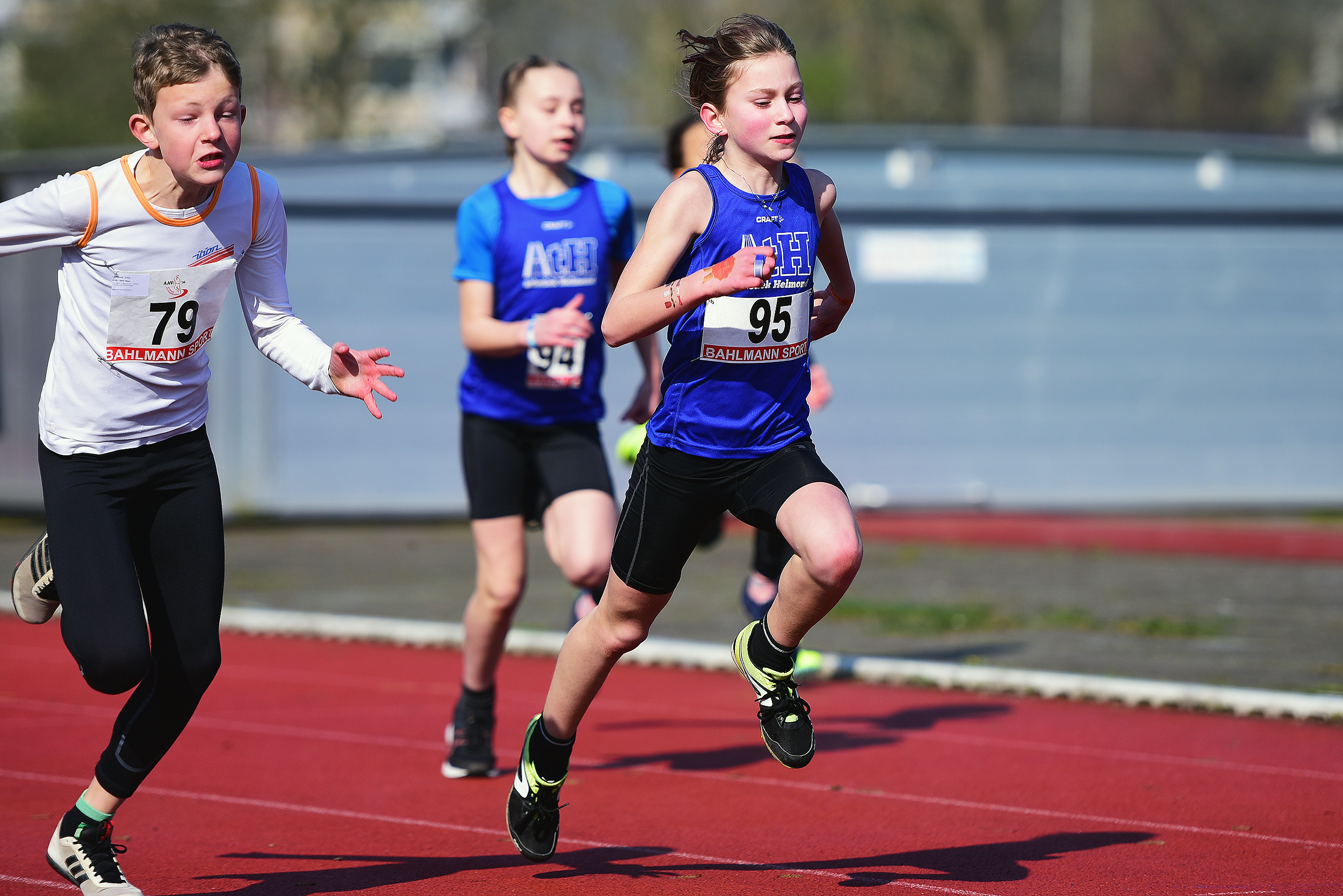 Sophie op de 60 meter sprint (archieffoto).