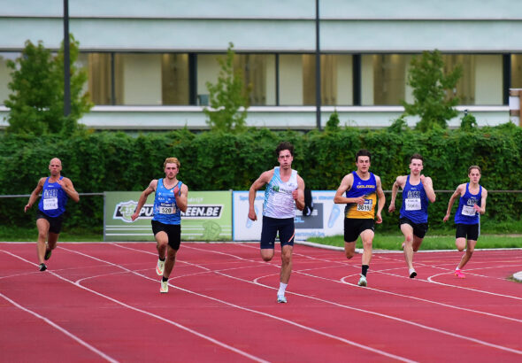 Martin, Mike en Jorg op de 200m in Mol (B).
